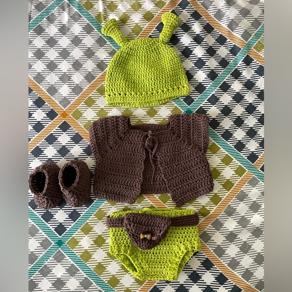 Handmade shrek costume